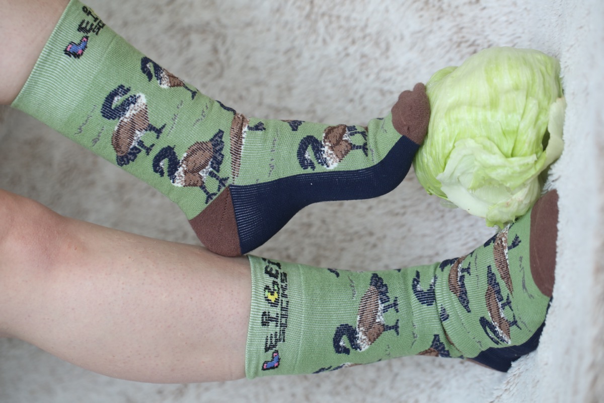 Customer wearing Lei Lei Socks