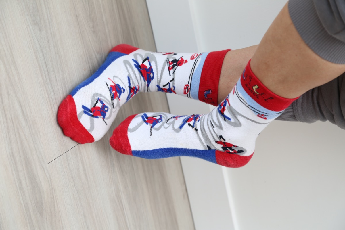 Customer wearing Lei Lei Socks